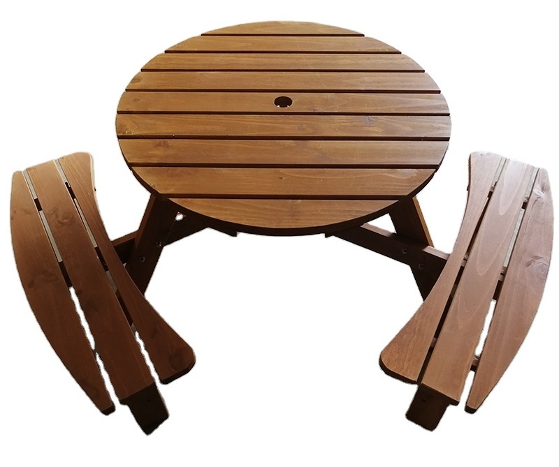 Modern Outdoor Garden Furniture Set Dining Picnic Table and Wooden Chair Seat for Patio and Living Room Use