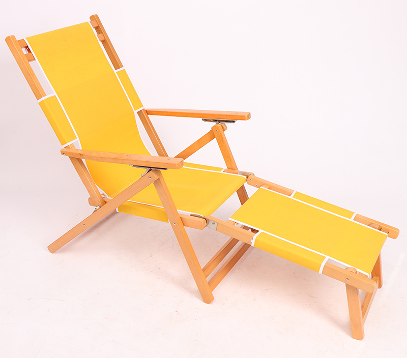 Luxury Heavy Duty Commercial Wooden Beach Chair Foldable Sun Bed Lounger for Adults for Fishing and Parks for Fat People