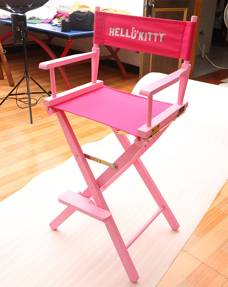 Manufacturer Customized Pink Foldable Makeup Chair Tall and Heavy Duty Luxury Wood Furniture for Barber and Salon Use