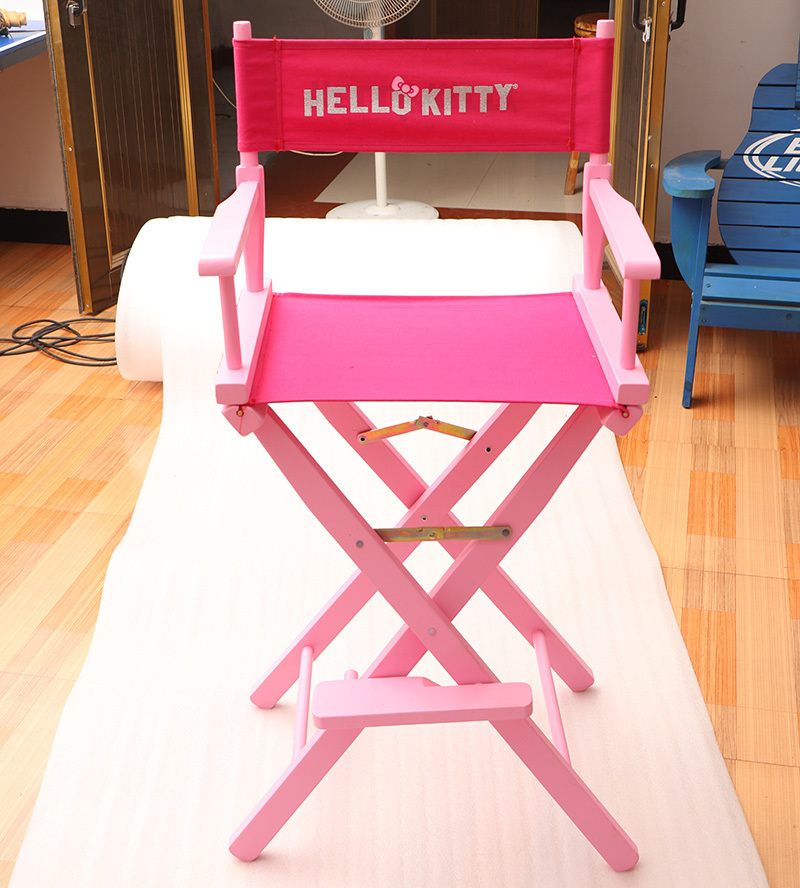 Manufacturer Customized Pink Foldable Makeup Chair Tall and Heavy Duty Luxury Wood Furniture for Barber and Salon Use