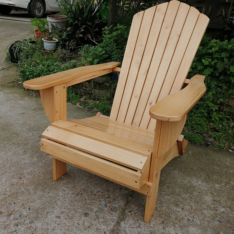 Manufacturer Wholesale All-Weather Classic Adirondack Chair Unfinished Natural Cedar Wood Outdoor Exterior Foldable Moon Style