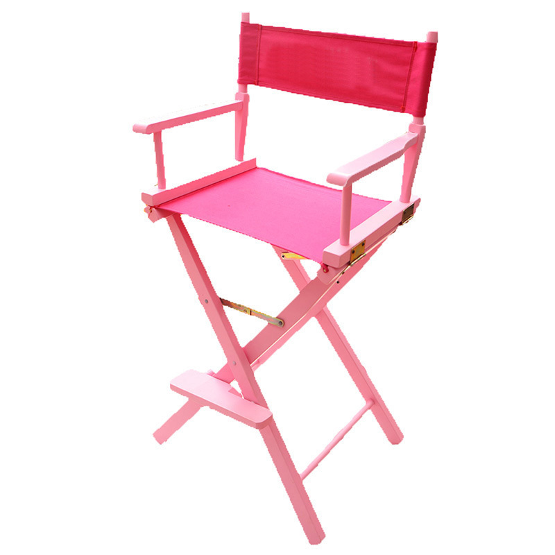 Stylish Pink Wooden Folding Director Chair New Model Luxury Home Makeup Chair for Tall People for Beach and Park Use