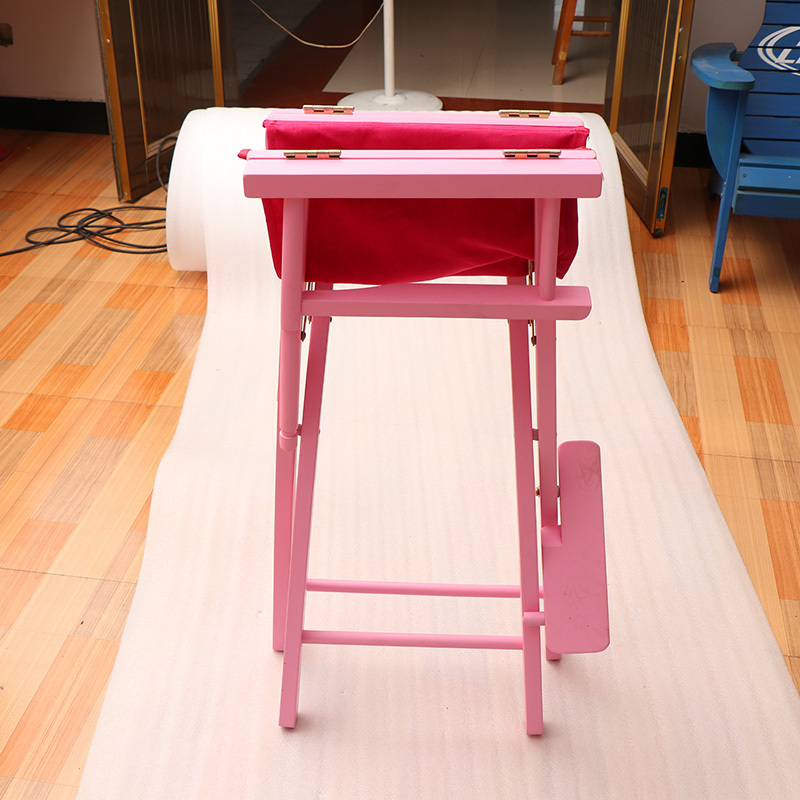 Manufacturer Customized Pink Foldable Makeup Chair Tall and Heavy Duty Luxury Wood Furniture for Barber and Salon Use