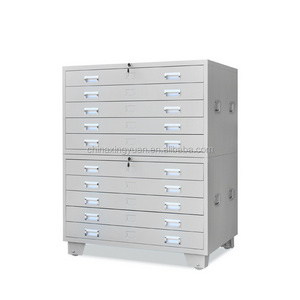 Luoyang Factory Supply A0/A1 Paper Storage Cabinet Drawing Flat File Cabinet Office Metal Map File Cabinet