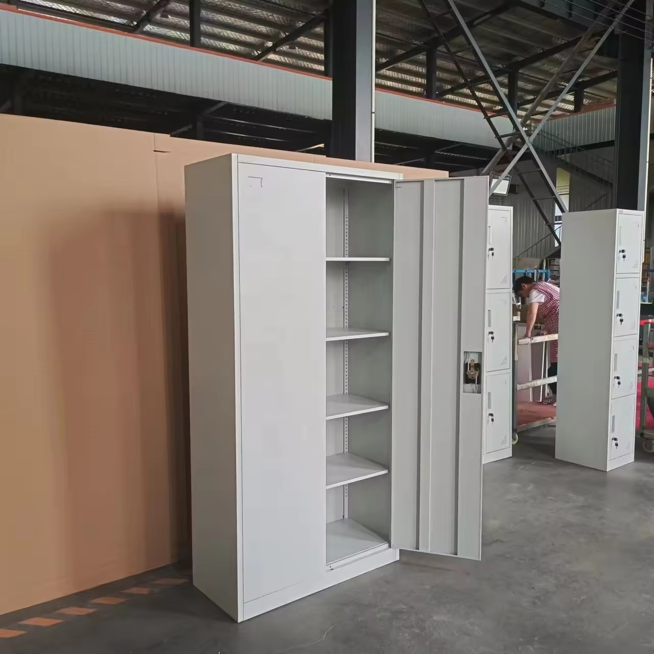 Heavy duty thin swing door office cupboard China metal storage file cabinet