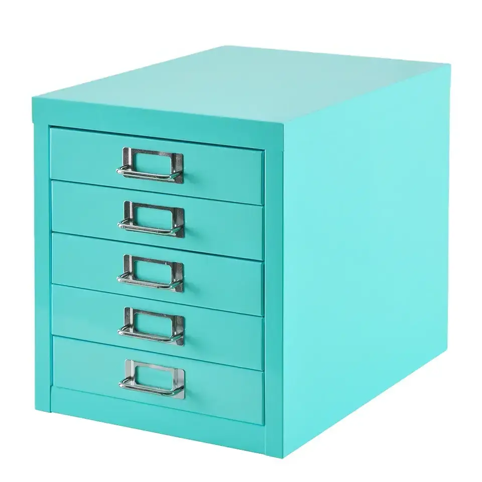 Xingyuan Colorful Desktop 5 Drawer Organizer Small Vertical Multi-drawers Metal Storage Cabinet