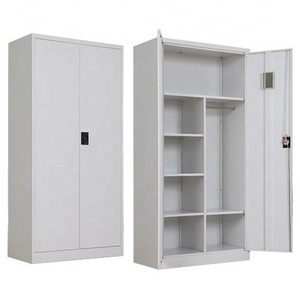 Strong KD 2 door storage locker with shelf steel almari metal wardrobe