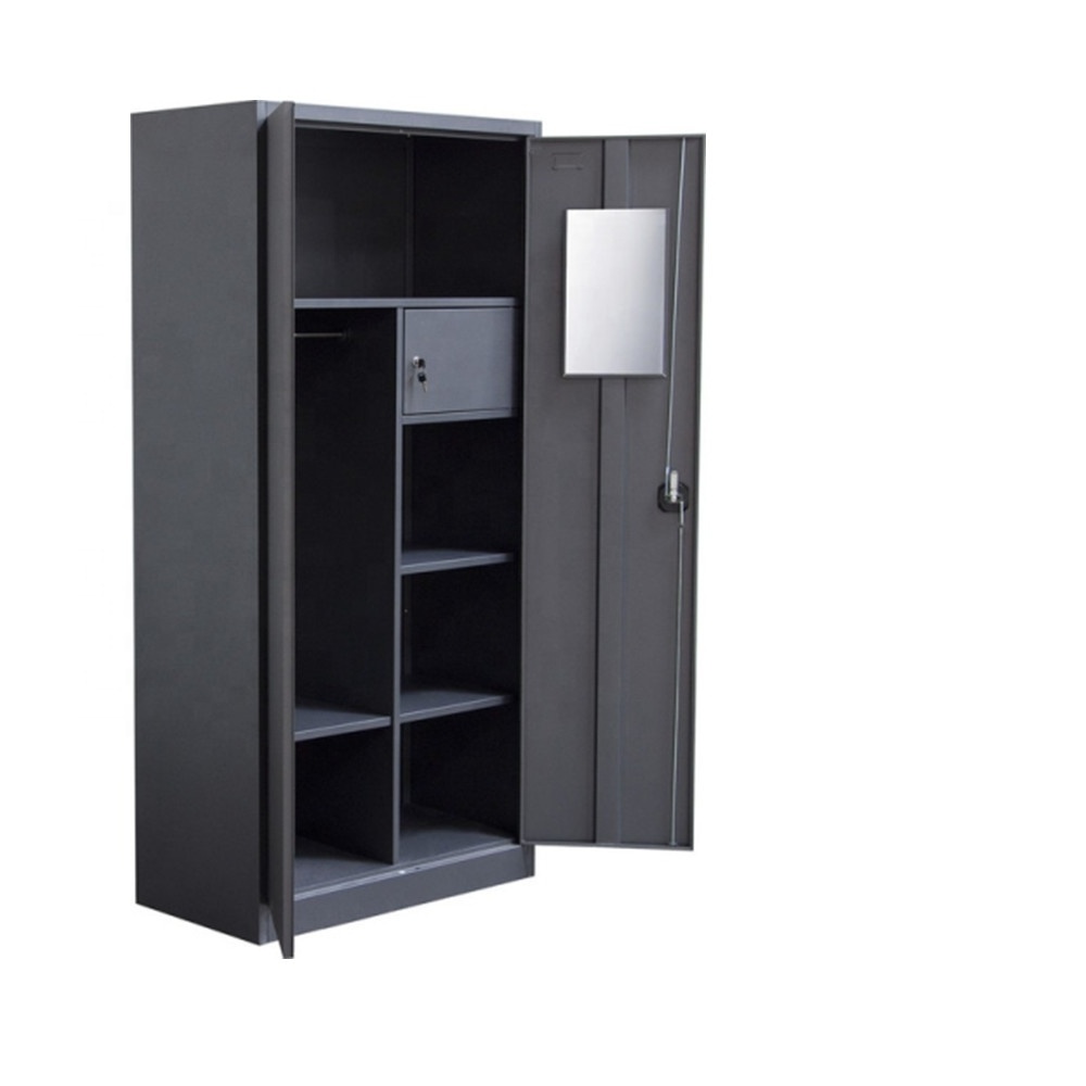 Strong KD 2 door storage locker with shelf steel almari metal wardrobe