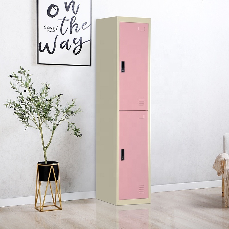 XINGYUAN school gym lockers cabinets 2 door taquillas steel metal storage locker pink locker