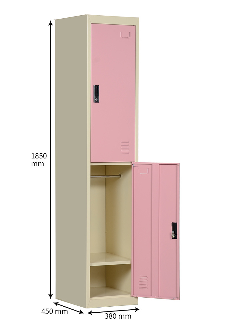 XINGYUAN school gym lockers cabinets 2 door taquillas steel metal storage locker pink locker