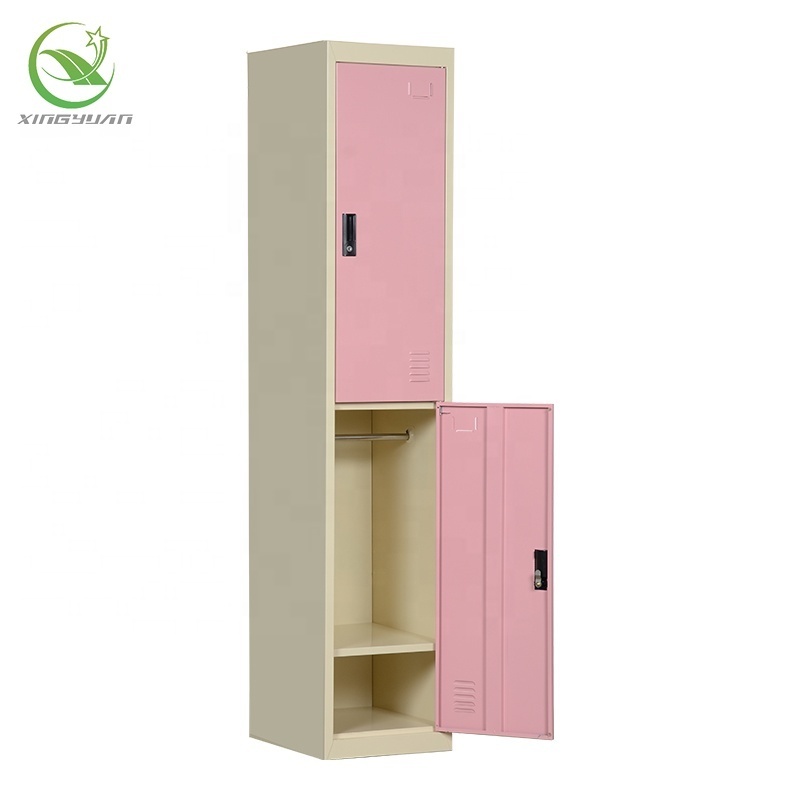 XINGYUAN school gym lockers cabinets 2 door taquillas steel metal storage locker pink locker