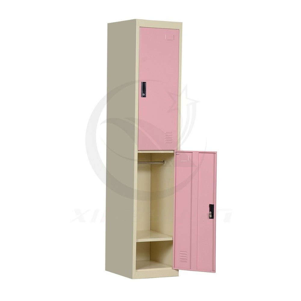 XINGYUAN school gym lockers cabinets 2 door taquillas steel metal storage locker pink locker