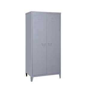 Xingyuan OEM steel wardrobe closet 2 door clothes cabinet with feet metal wardrobe