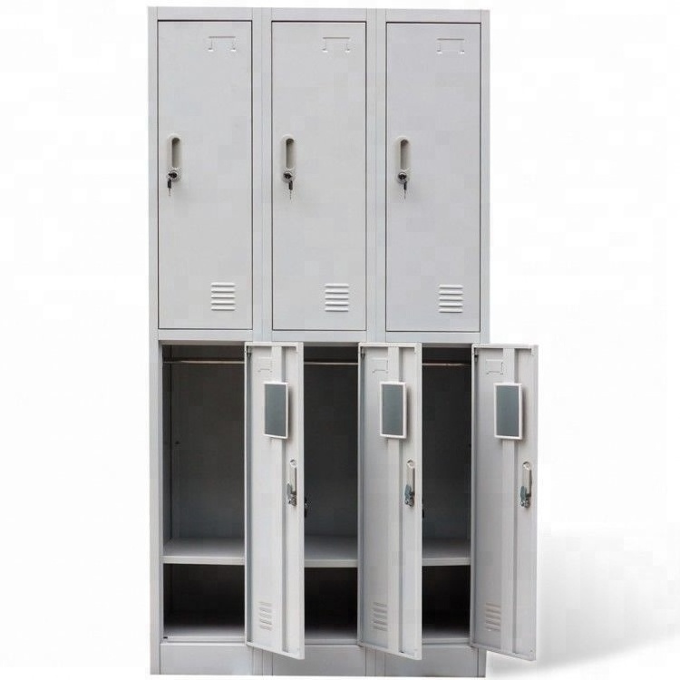 Lockable bedroom 3 door metal wardrobe clothes cupboard design