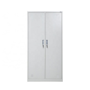 Customized iron 2 door  steel  wardrobe with hanger rod