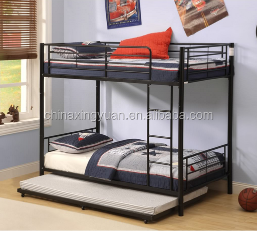 Xingyuan factory direct school furniture metal bunk bed with locker / desk