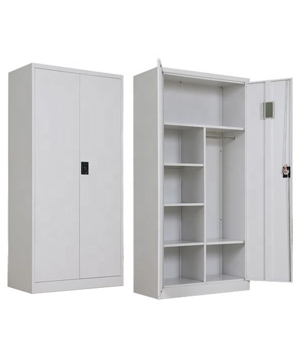 Xingyuan wholesale 2 door steel wardrobe cabinet bedroom closet almirah wardrobe metal wardrobe