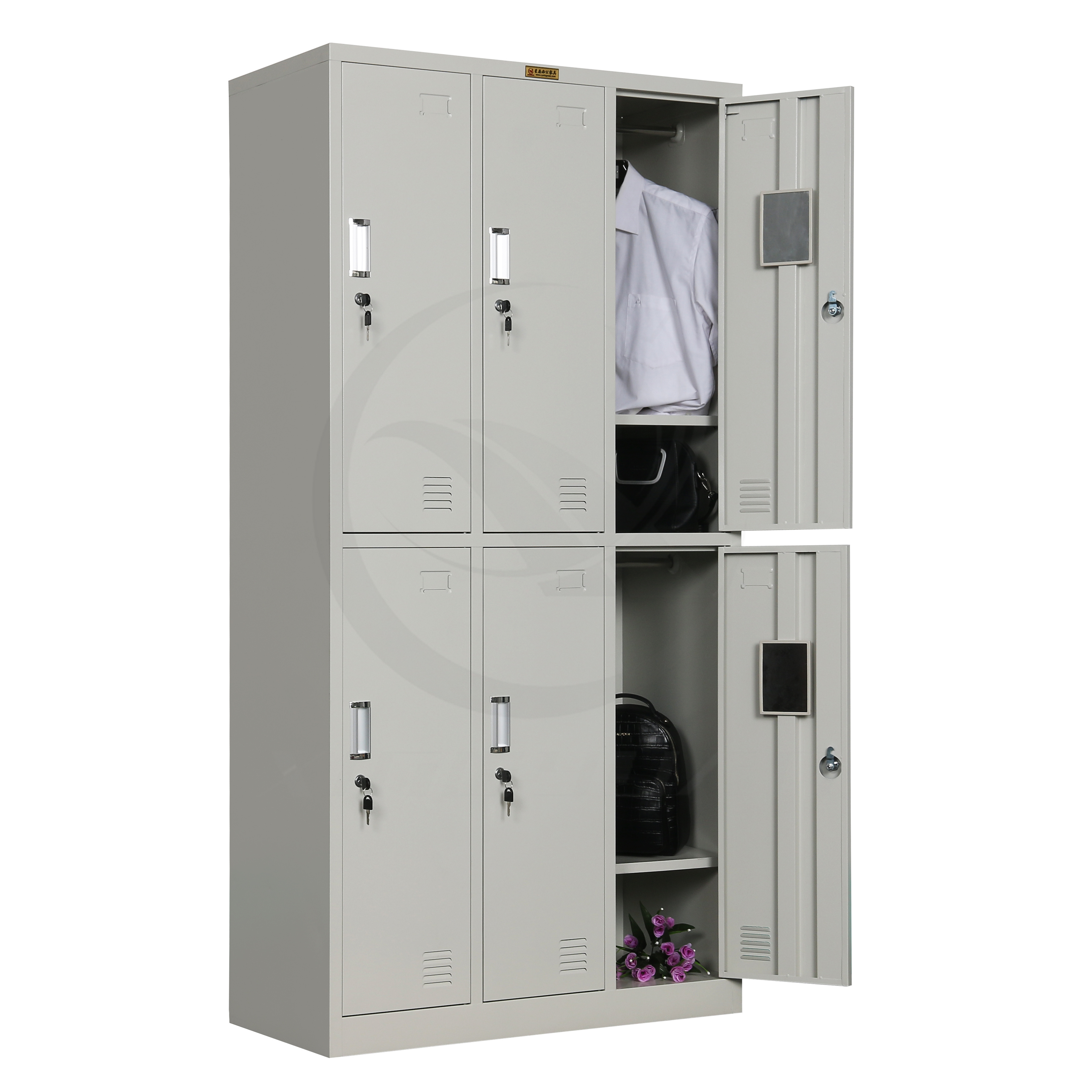 Henan luxury bedroom metal cupboard for clothes 3 door wardrobe prices