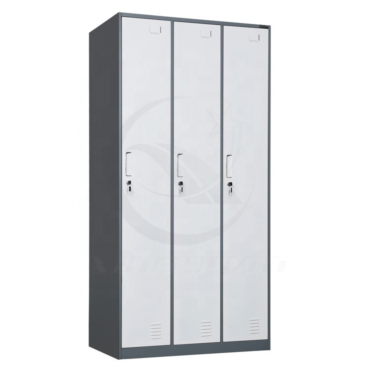 Henan luxury bedroom metal cupboard for clothes 3 door wardrobe prices