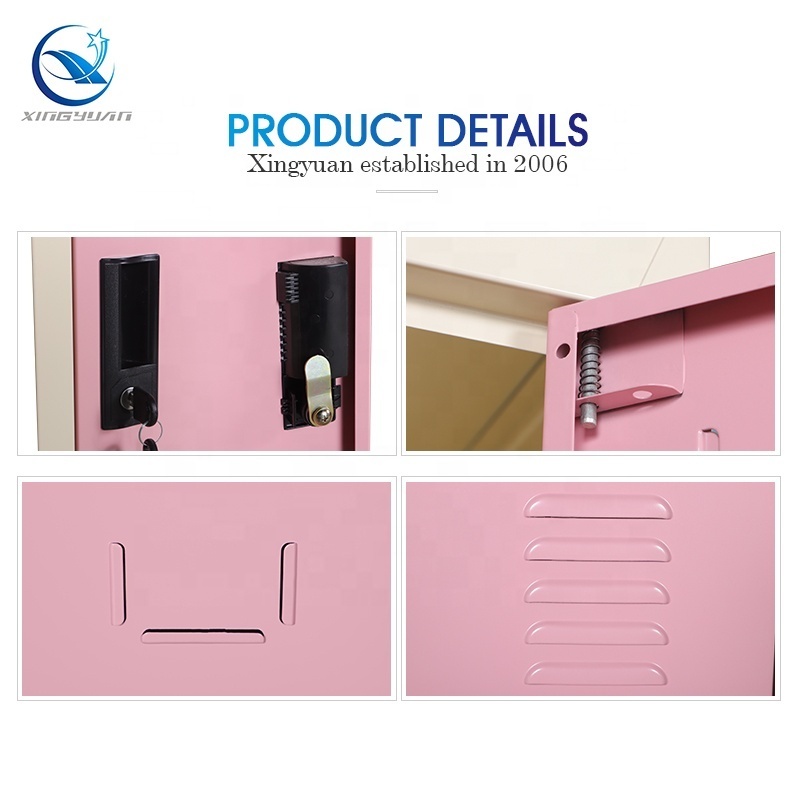 2022 3 tier key locking adjustable shelf steel storage cabinet 3 door steel clothes locker with air vent