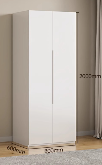 Home Furniture Steel Storage Cabinet Metal Locker 2 Door Wardrobe Armoire Closet with Hanging Rod for Bedroom