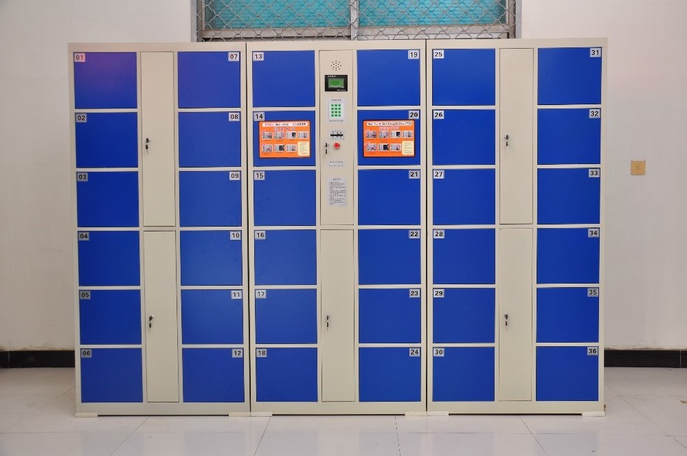 Supermarket smart barcode luggage storage cabinet outdoor locker