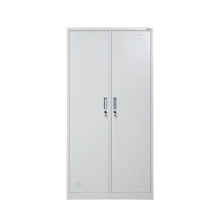 Xingyuan wholesale 2 door wardrobe closet steel wardrobe with mirror metal wardrobe