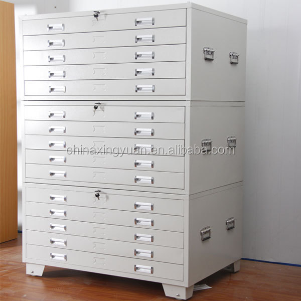 Luoyang Factory Supply A0/A1 Paper Storage Cabinet Drawing Flat File Cabinet Office Metal Map File Cabinet