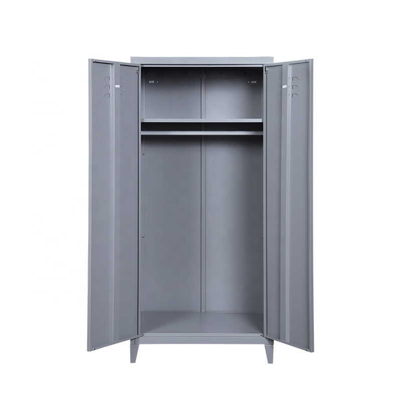 Xingyuan wholesale bedroom 2 door almirah storage wardrobe steel hanging clothes storage metal wardrobe closet cabinet