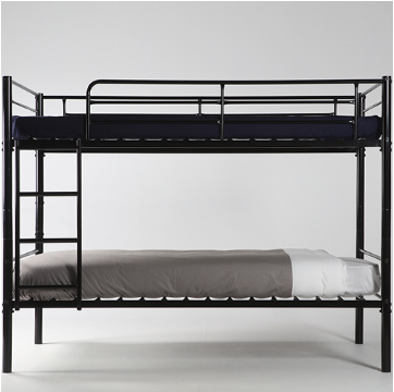 Flat packing adult bunk bed 2 tier metal frame bed with mattress