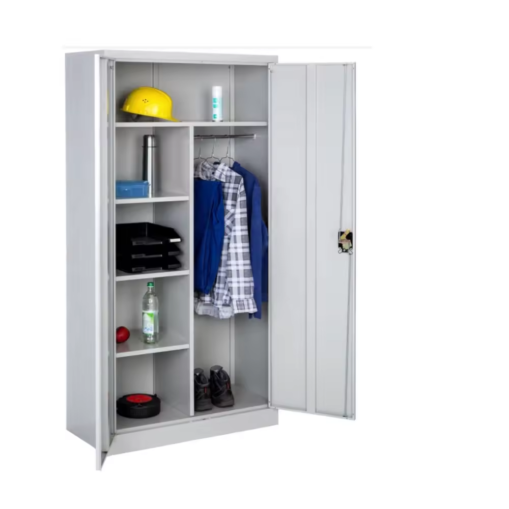 Xingyuan customized home office 2 door steel clothes wardrobes with mirror metal wardrobe closet