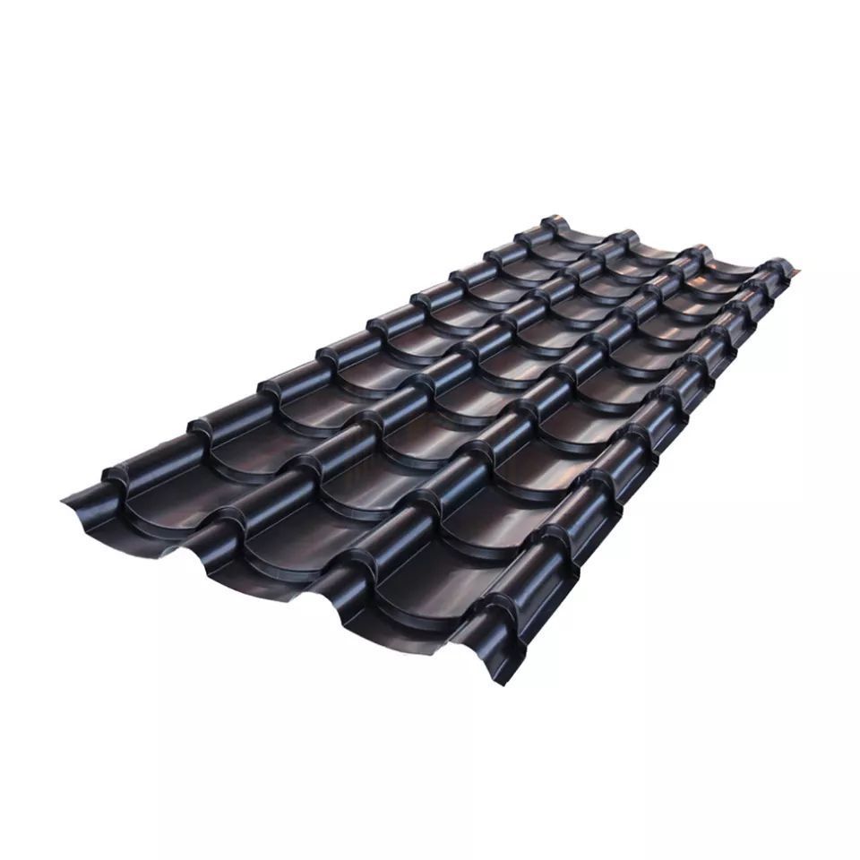 Black 12 ft Metal Roofing Sheet Corrugated Steel Roof Sheets Panels