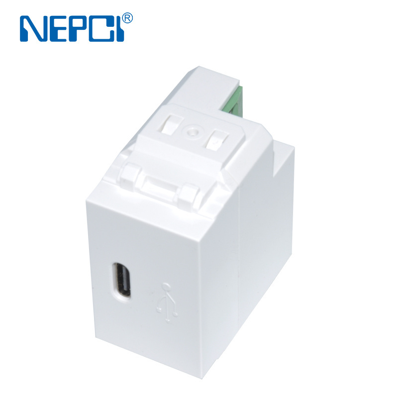 DC 5V 2.4A Type C wall mount outlet face plate panel cover XJY-USB-50-C 46*38*23mm USB socket outlet