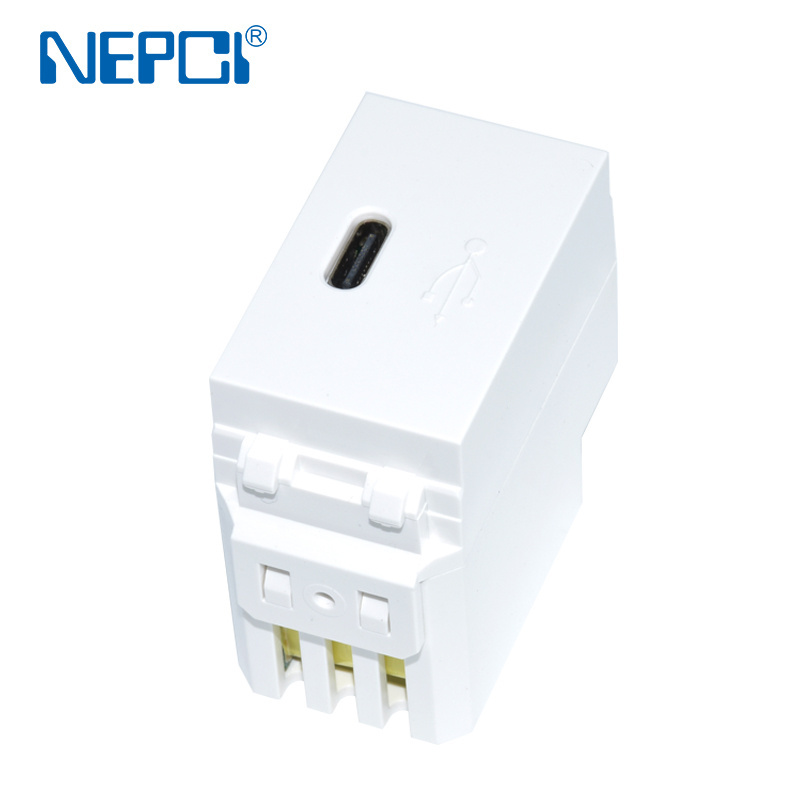 DC 5V 2.4A Type C wall mount outlet face plate panel cover XJY-USB-50-C 46*38*23mm USB socket outlet