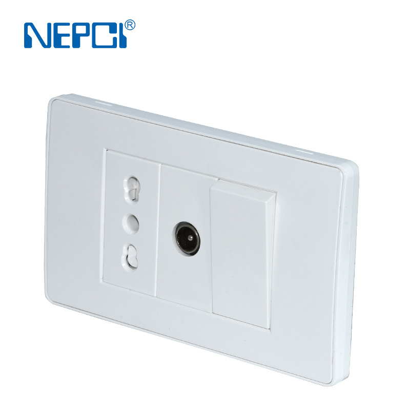 NEPCI network CAT6 RJ45 coupler wall plate 118x71.5MM CAT3 RJ11 jack face plate 3 gang RJ12 wall socket