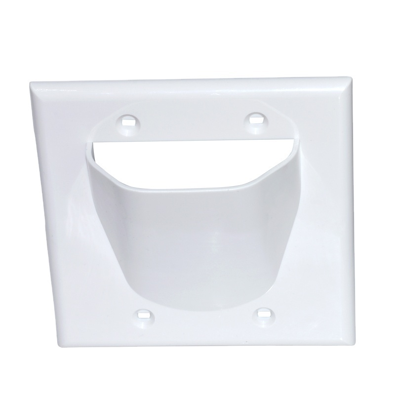 NEPCI 2-Gang Recessed Low Voltage Cable Wall Plate covers dual cable flex ouetlet faceplate 115X117MM nose plate