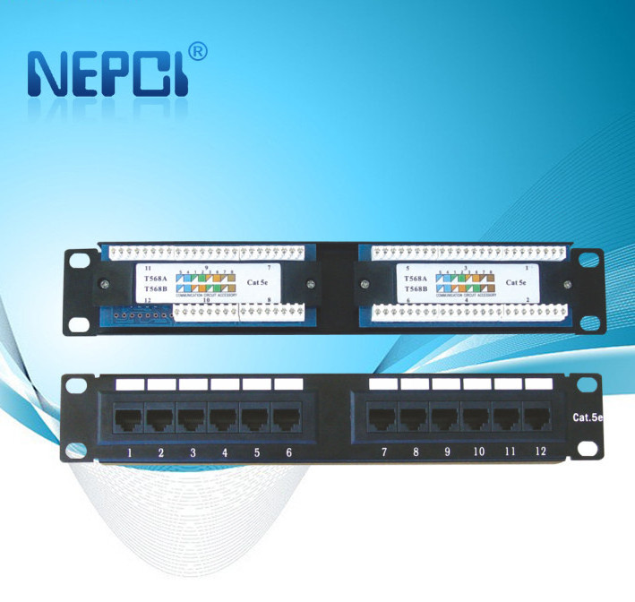 12 port Wall Mounted UTP Cat5e Cat6 Patch Panel 10