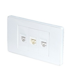 NEPCI network CAT6 RJ45 coupler wall plate 118x71.5MM CAT3 RJ11 jack face plate 3 gang RJ12 wall socket