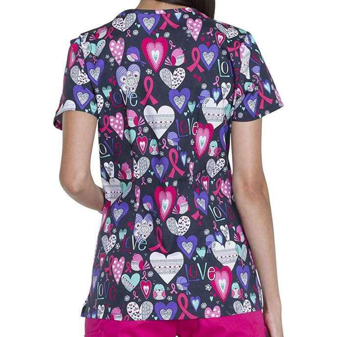 Print V-NECK Scrub Tops