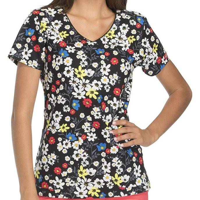 Print V-NECK Scrub Tops