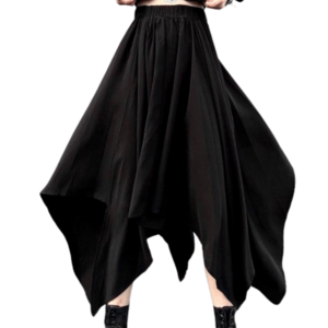 2022 Japanese street dance trend dark irregular high waist slim black A- line skirt umbrella skirt women's skirt