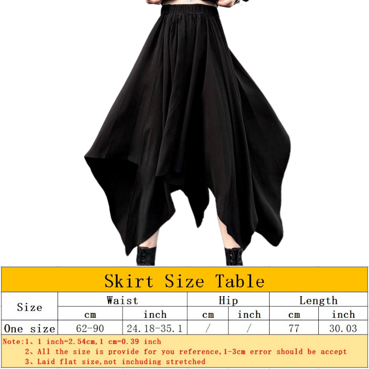 2022 Japanese street dance trend dark irregular high waist slim black A- line skirt umbrella skirt women's skirt