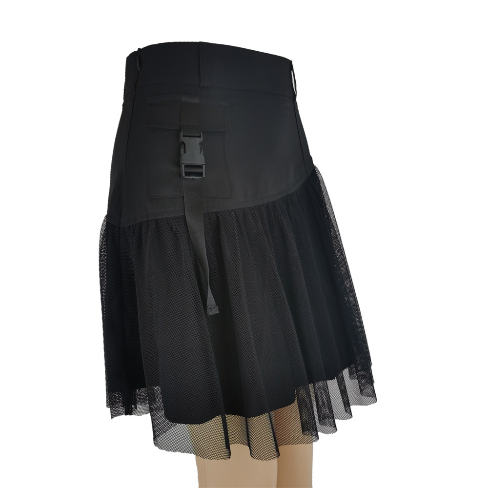 Hot Sell Women Skirt Pleat MIni Black Short Cotton Chiffon Thin 4XL Skirt For Daily