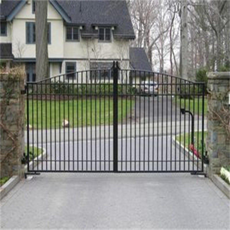 Outdoor Large Luxury Double Main Iron Gates Wrought Iron Gate Pillars Design