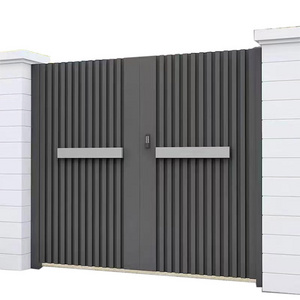 Customized Aluminium Swing Gate Courtyard Garden Factory Safety Outside powder coated double main security gate door for villa