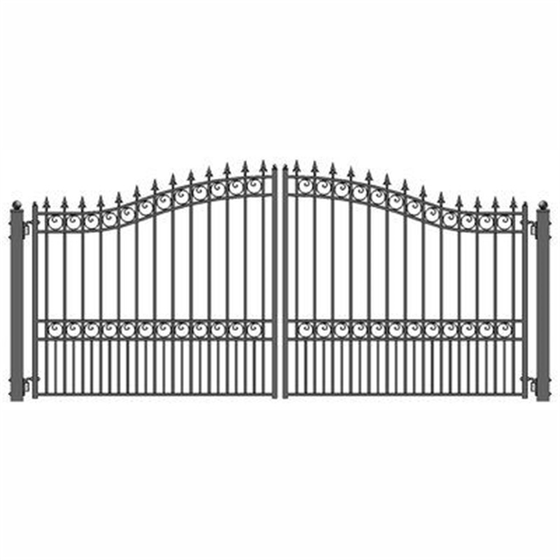 Outdoor Large Luxury Double Main Iron Gates Wrought Iron Gate Pillars Design