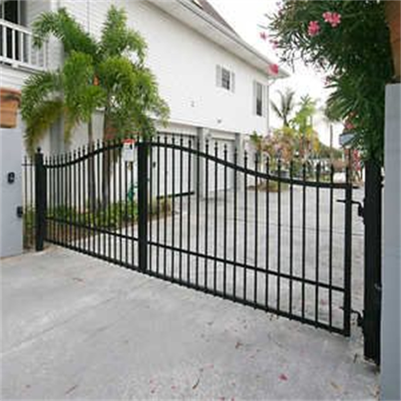 Factory customization Outdoor Large Luxury Double Main Iron Gates Wrought Iron Gate Pillars Design