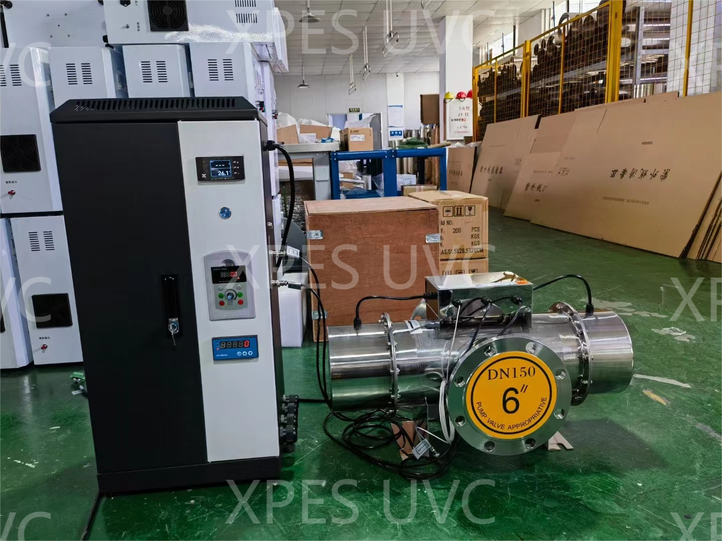 50m3/h 1Kw PLC Control UV Water System for Fish Pond Algae Removal Aquaculture Water Sterilization