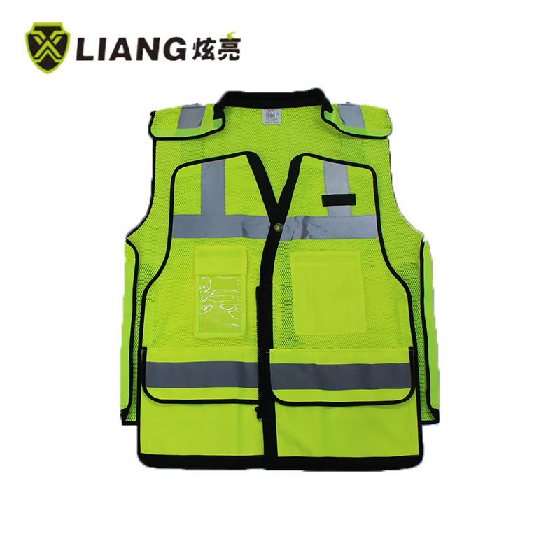 hot sale 5 point breakaway safety vest multi-pockets high visibility men's vest  with logo