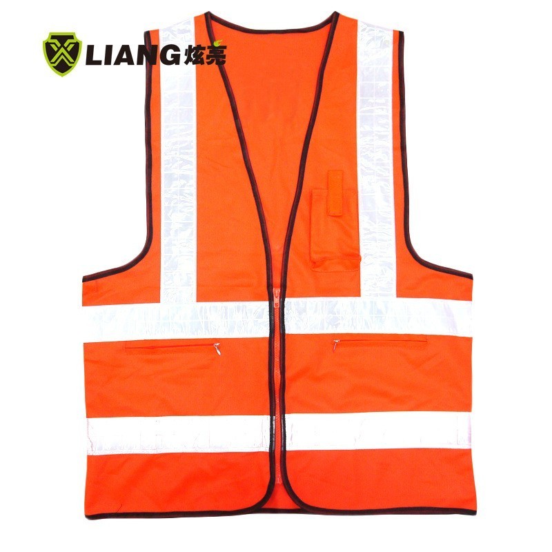 reflective safety vest High Visibility polyester mesh Outdoor exercise orange vest safety vest with logo